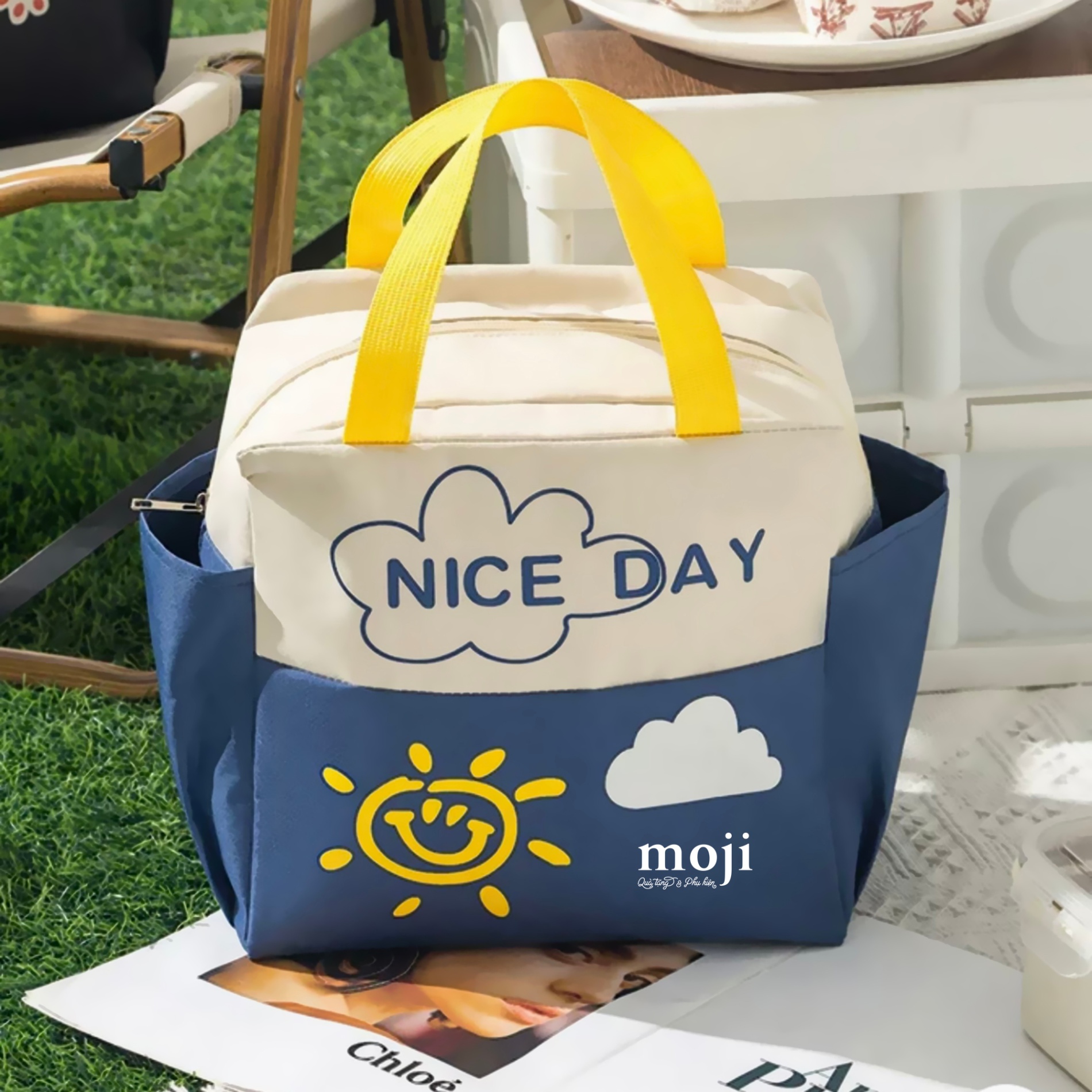 Túi đựng hộp cơm Cat nice day phối màu