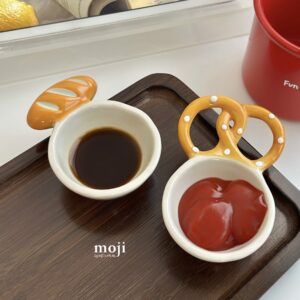 Đĩa đựng đồ mini Basic tay cầm bánh mì bánh xoắn