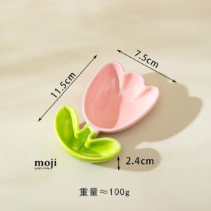 Đĩa đựng đồ mini bằng sứ Tulip flower cắt hình
