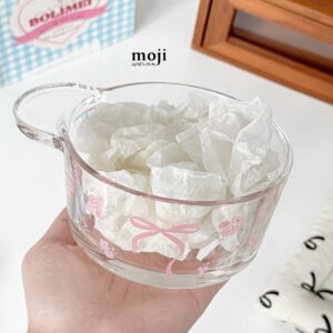 Chén bát thủy tinh Bow nơ flower rose