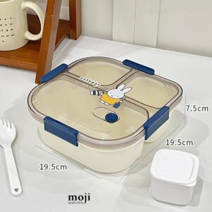 Hộp cơm nhựa Miffy Rabbit farmer ba ngăn