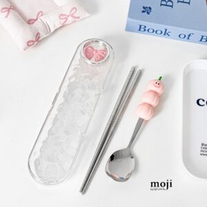 Bộ thìa đũa kim loại Vegetable củ tỏi xếp chồng